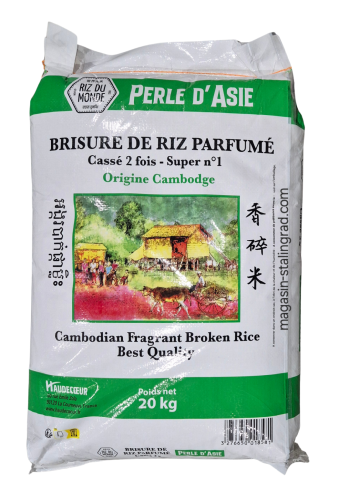 Brisure de riz perle d'Asie cassé 2 fois, 20 kg