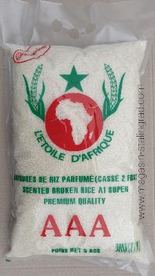 Brisures de riz parfumé cassé 2 fois étoile d'Afrique, 5kg.