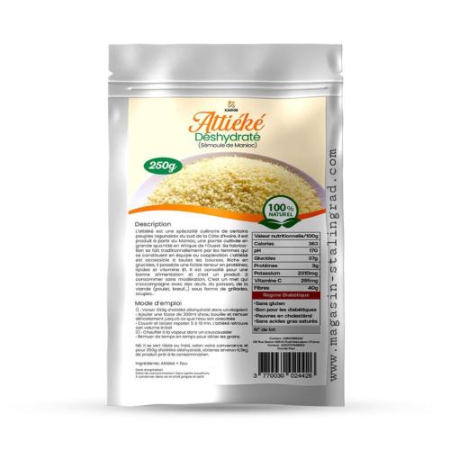 Attiéké déshydraté 100% naturel  (250g)