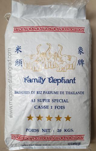 Brisure de riz family éléphant cassé 1fois (20 kg)